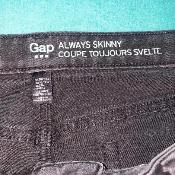 GAP Always Skinny Black Jeans Size 16 - Picture 5 of 8